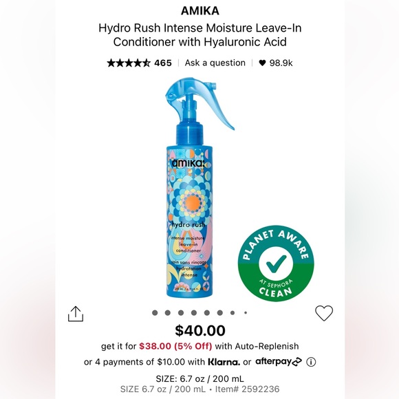Amika Hydro Rush Leave In Conditioner - Picture 2 of 2